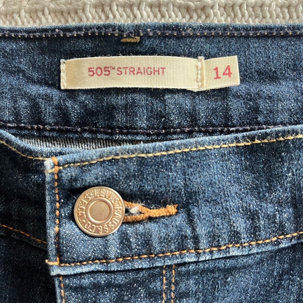 Levi’s 505 Straight Dark Wash Women’s Jeans Women’s Size 14 or 32x32 - Picture 14 of 16